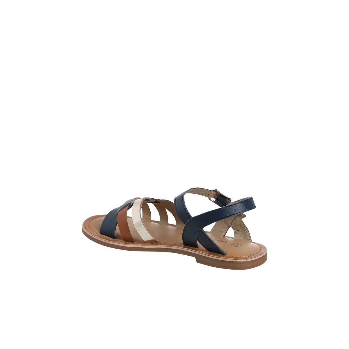 Sandales brides fantaisie cuir enfant lot bleu, VERTBAUDET