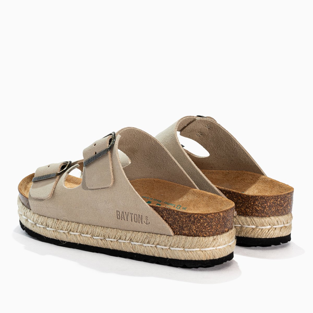 Sandales en cuir suédé ATLAS beige, BAYTON