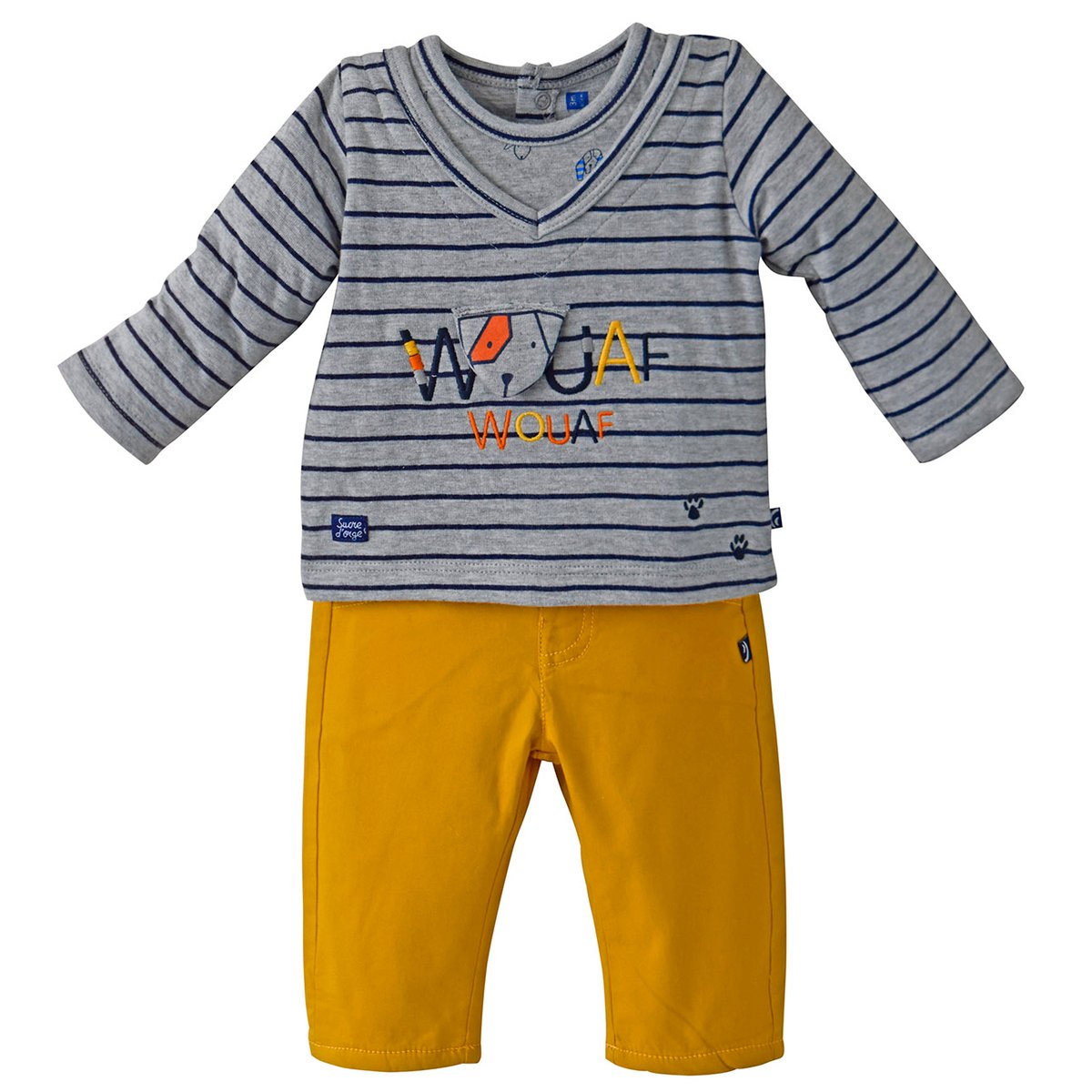 Ensemble t shirt pantalon garcon jaune, SUCRE D'ORGE