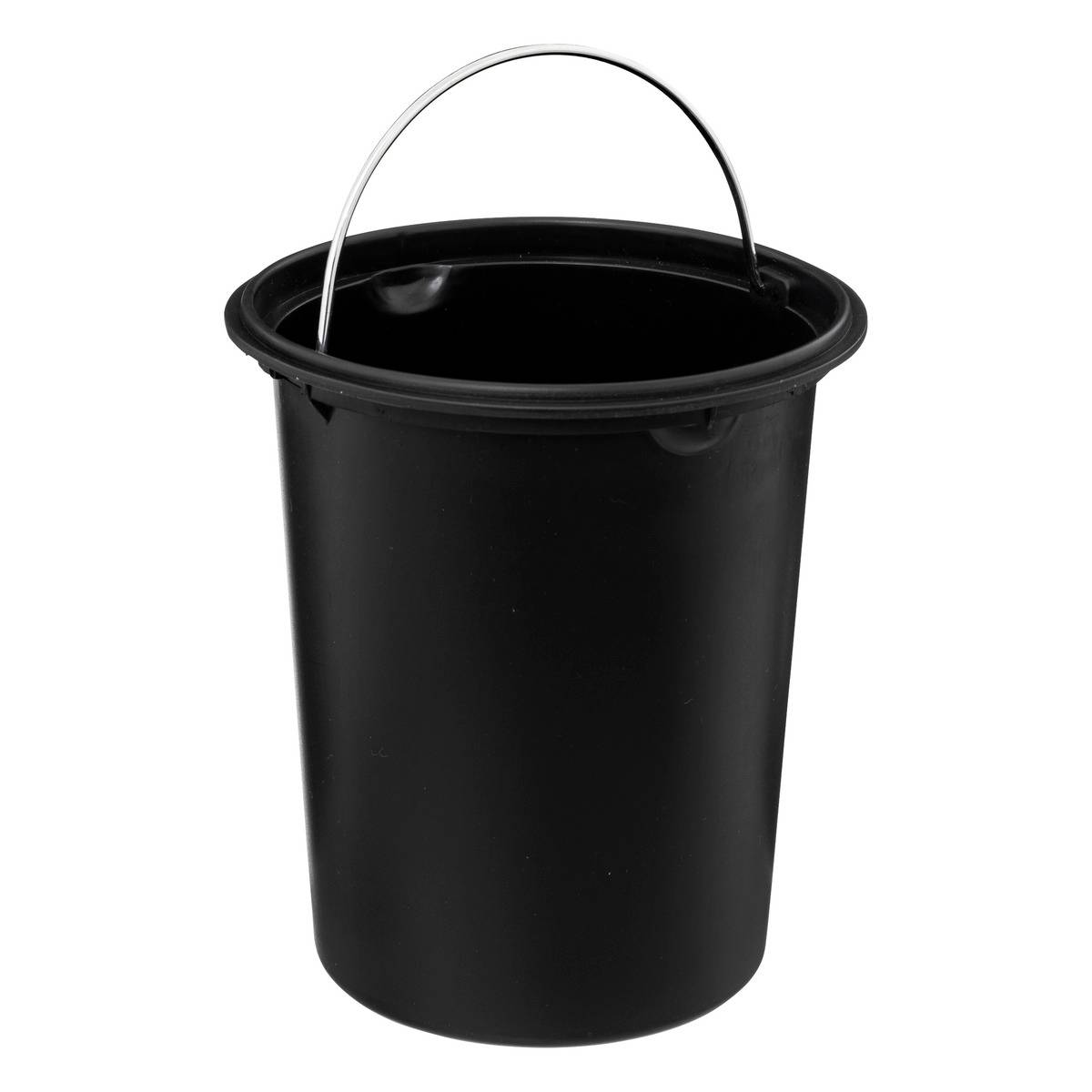 Poubelle ronde 2.7L en acier COLORAMA noir, 5FIVE SIMPLY SMART