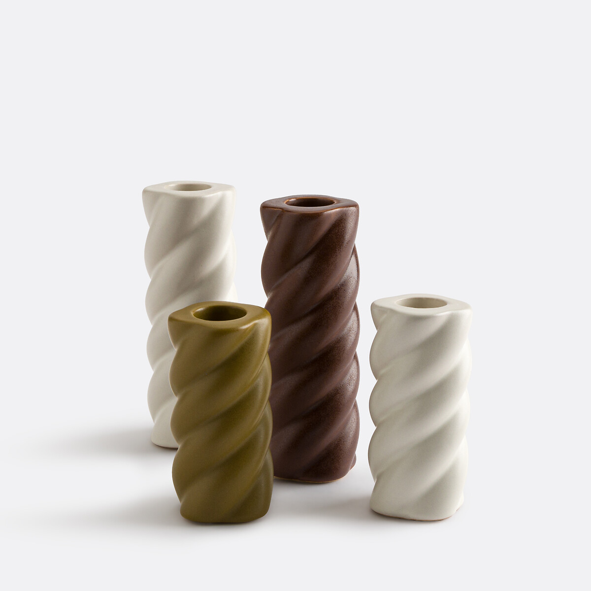 Bougeoir torsadé en céramique H9 cm, Vavy bronze, LA REDOUTE INTERIEURS