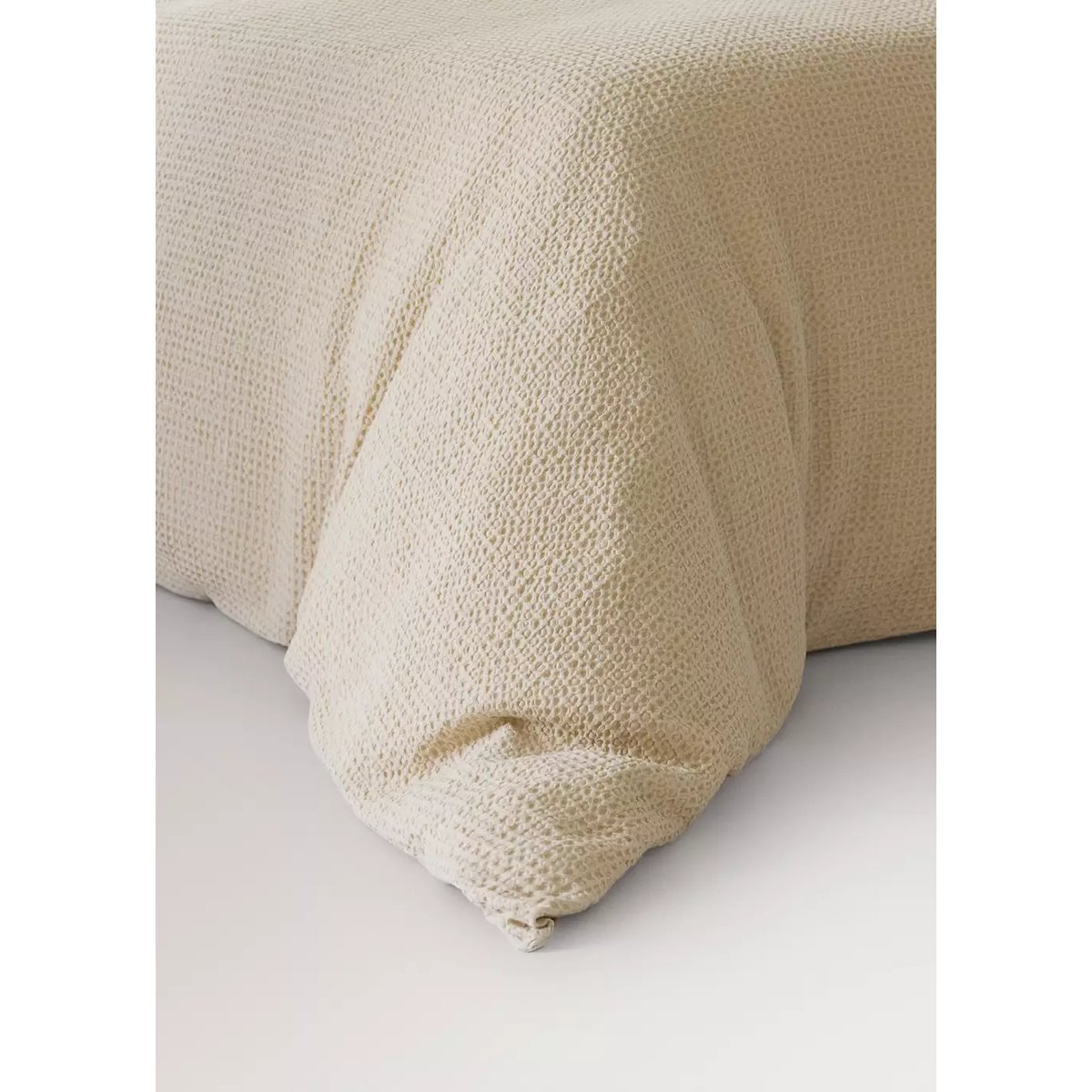 Housse de couette coton gaufré garment-dyed lit 180/200 cm beige, MANGO HOME