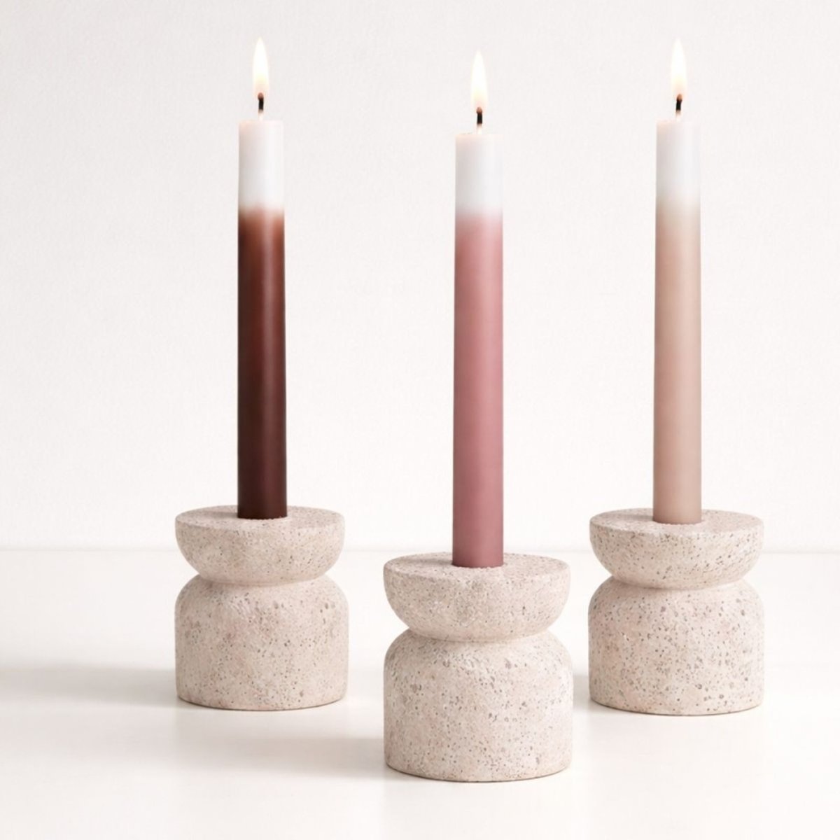 Set de 3 bougies dégradées 30cm rose, ORIGINALHOME
