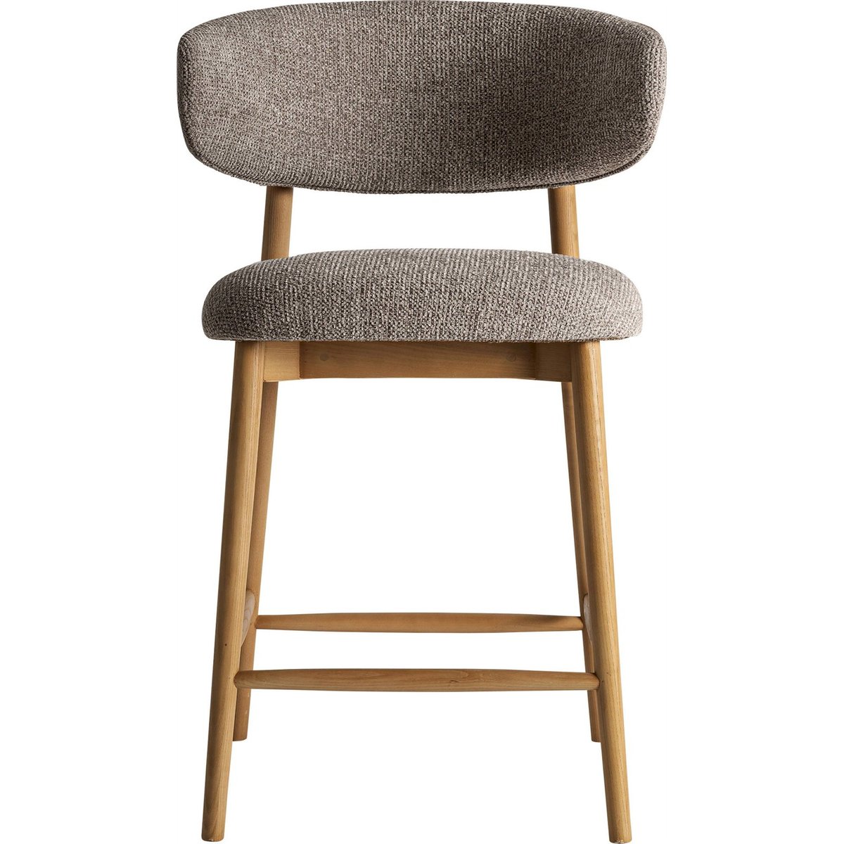 Tabouret de bar collection S.ERLEC taupe et bois clair, RECOLLECTION