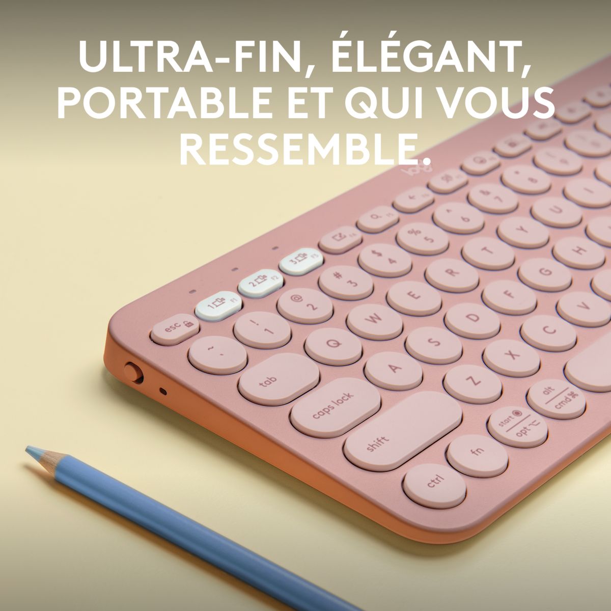 Clavier sans fil Pebble 2 K380s Rose couleur unique, LOGITECH