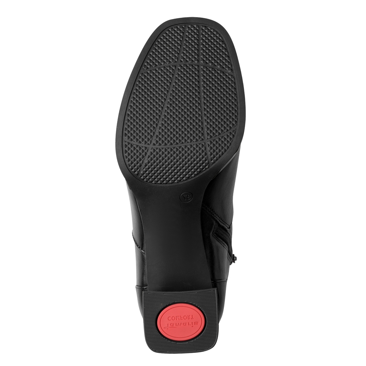 Bottine en cuir noir, TAMARIS