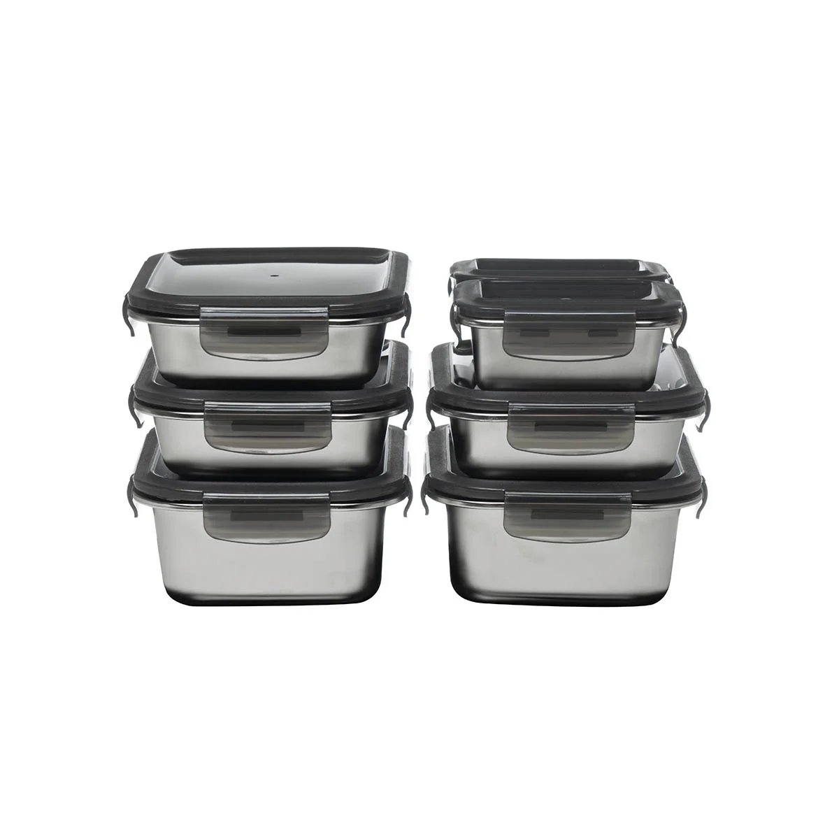 7 boîtes rectangulaires argenté, LAGUIOLE CUISSON