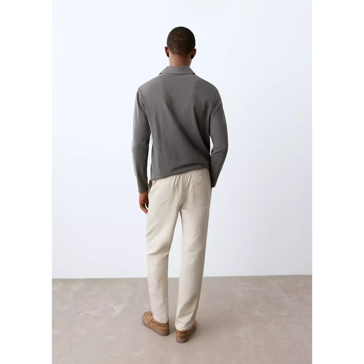 Pantalon coton lin cordon sable, MANGO TEEN