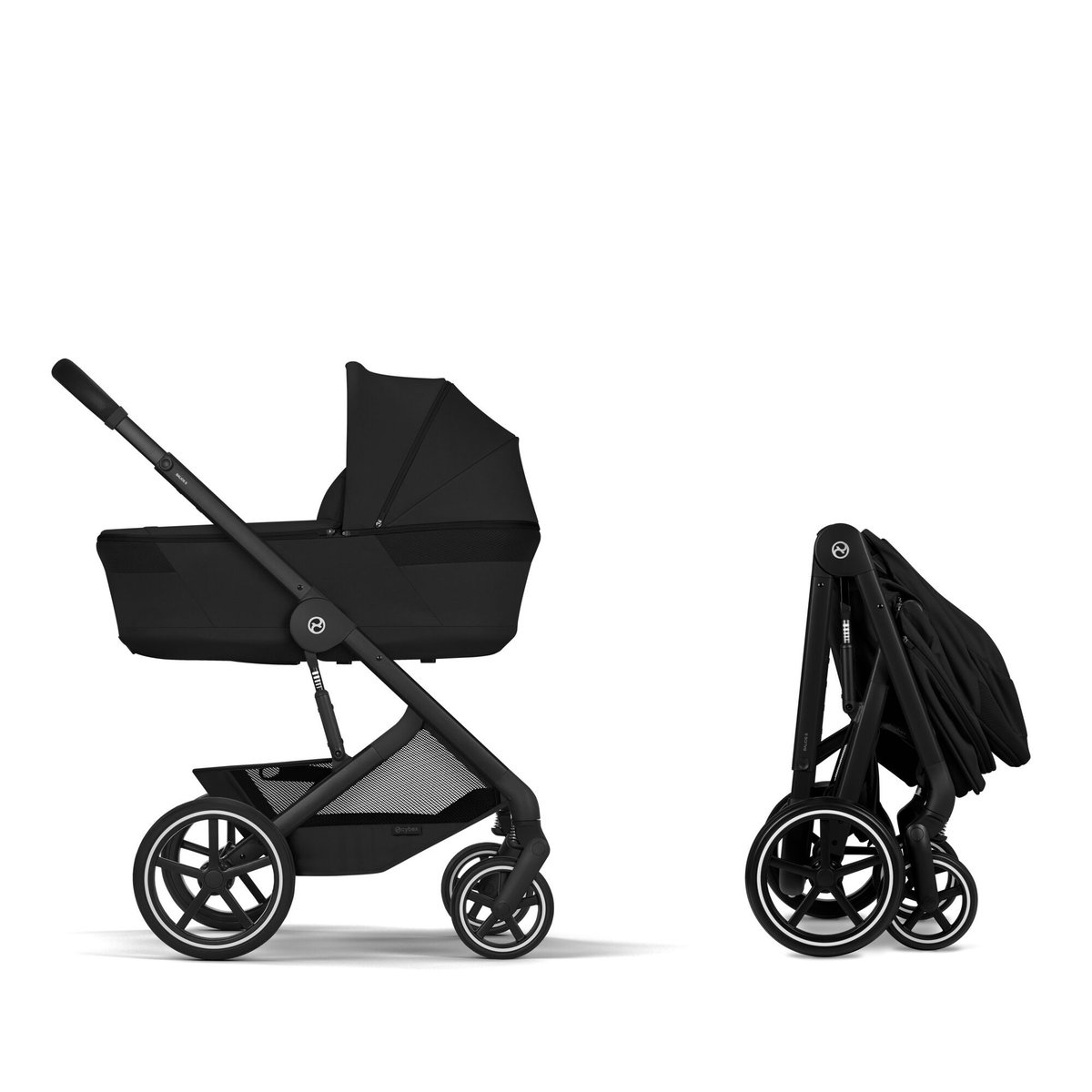 Poussette duo tout terrain Balios S Lux 4 avec nacelle pliable noir moon black, CYBEX