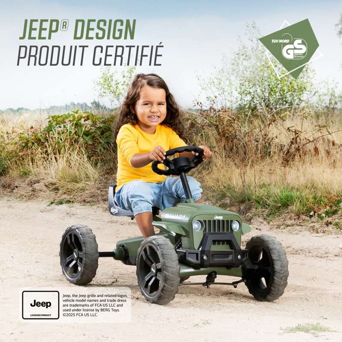 Kart à Pédales pour Enfants, 2+ Ans, Buzzy Sahara green, BERG TOYS