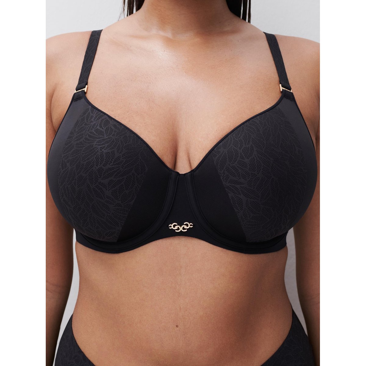 Soutien-gorge spacer moulé emboîtant PURE LACE noir, CHANTELLE
