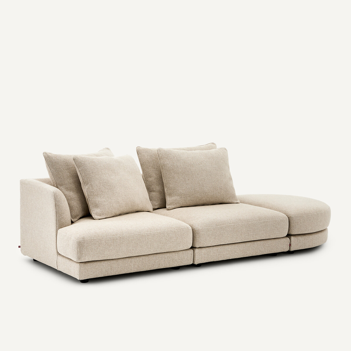 Demi-canapé gauche, modulable en coton mélangé, TIBERIO ecru, AM.PM
