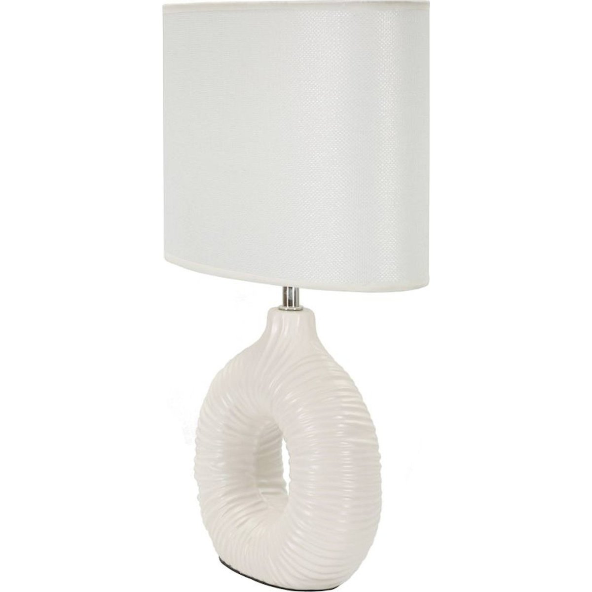 Lampe à poser céramique ajourée abat-jour MODERN blanc, RECOLLECTION