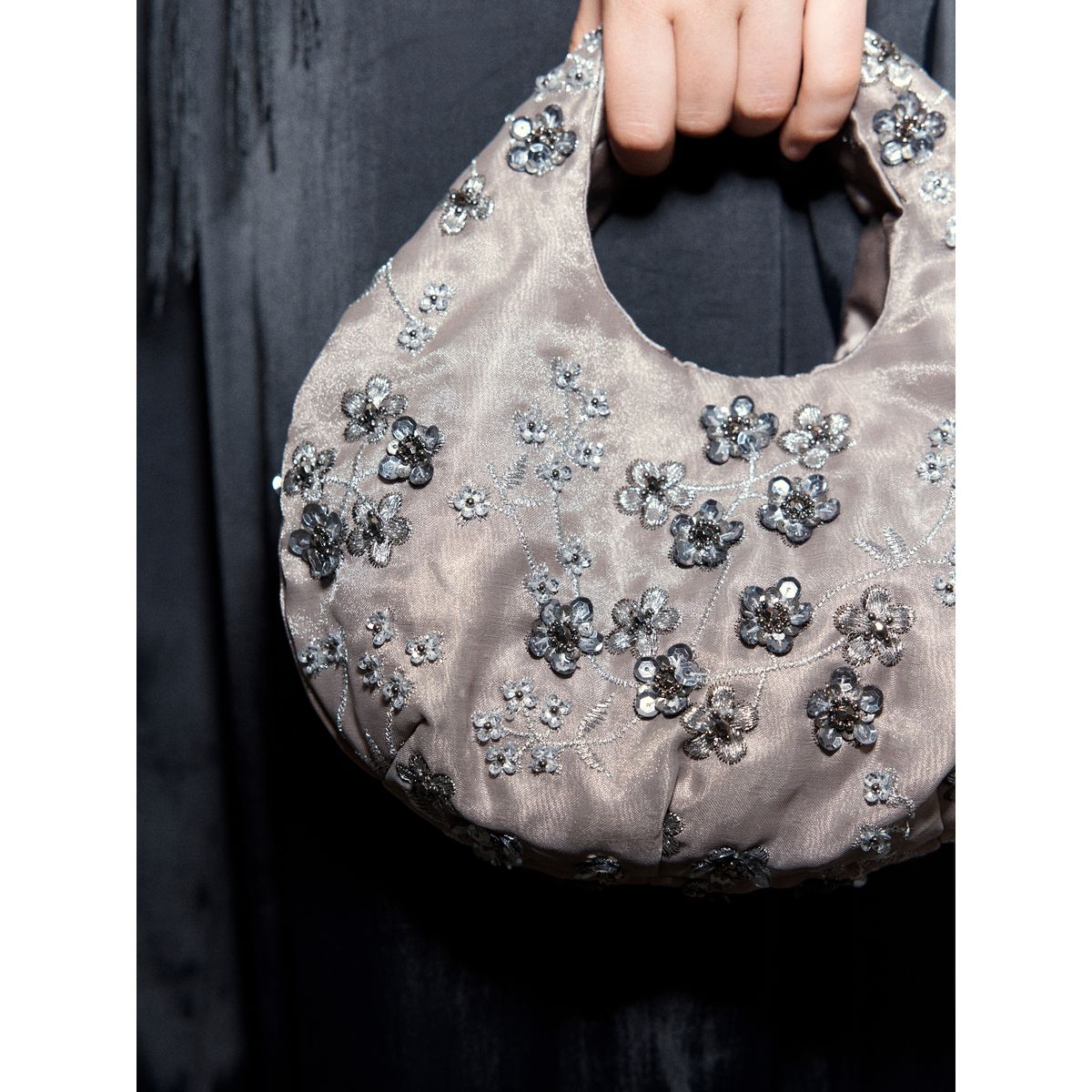 Pochette souple oversize gris, NEXT