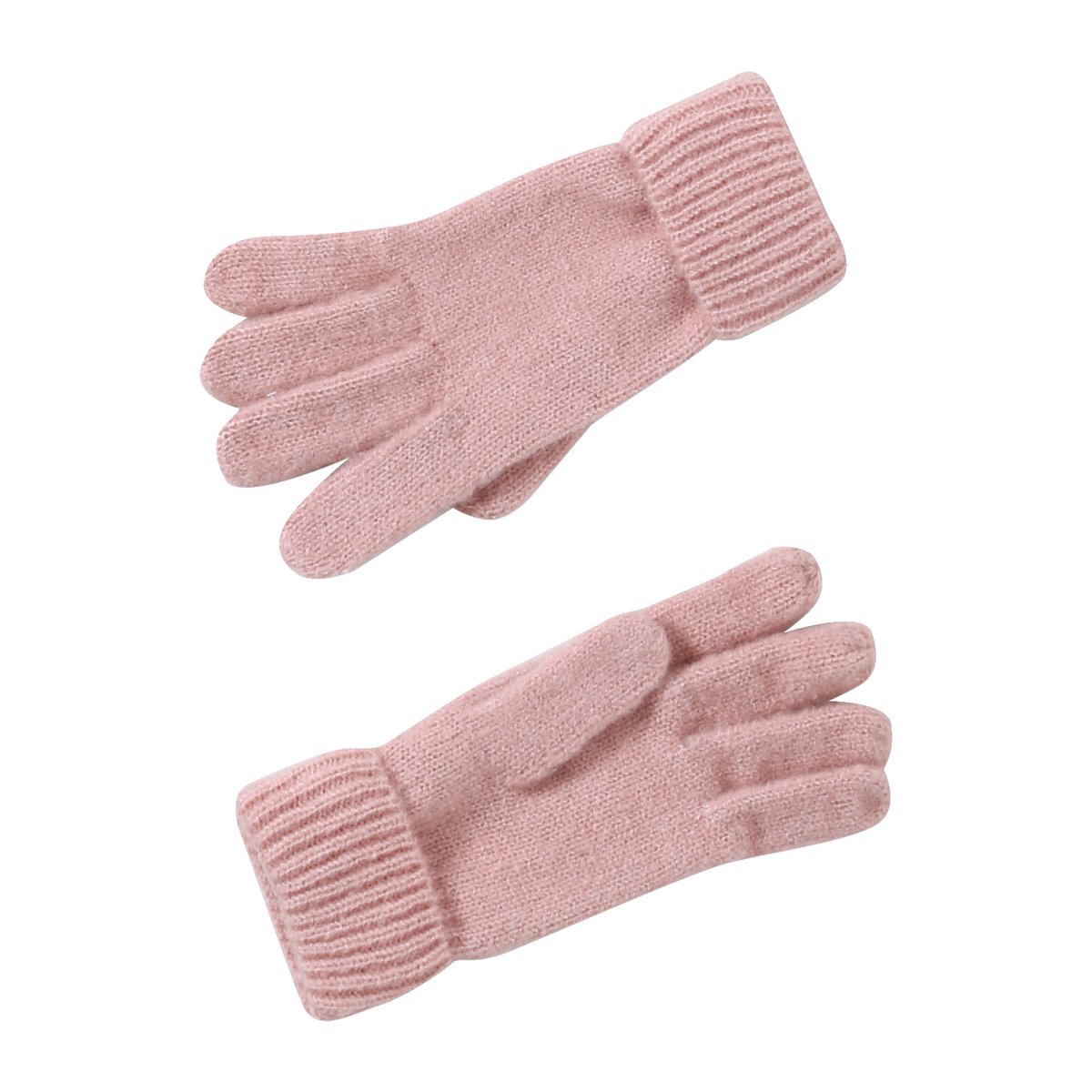 Ensemble en tricot bonnet, snood et gants rose poudré, VERTBAUDET