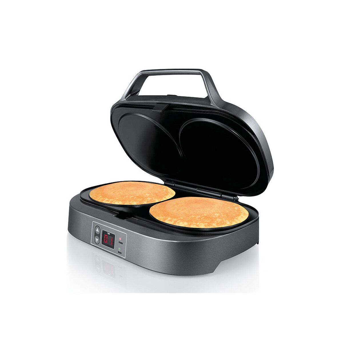 Máquina de panquecas e snacks, 2 concavidades, 4902FL, da Flama preto , FLAMA