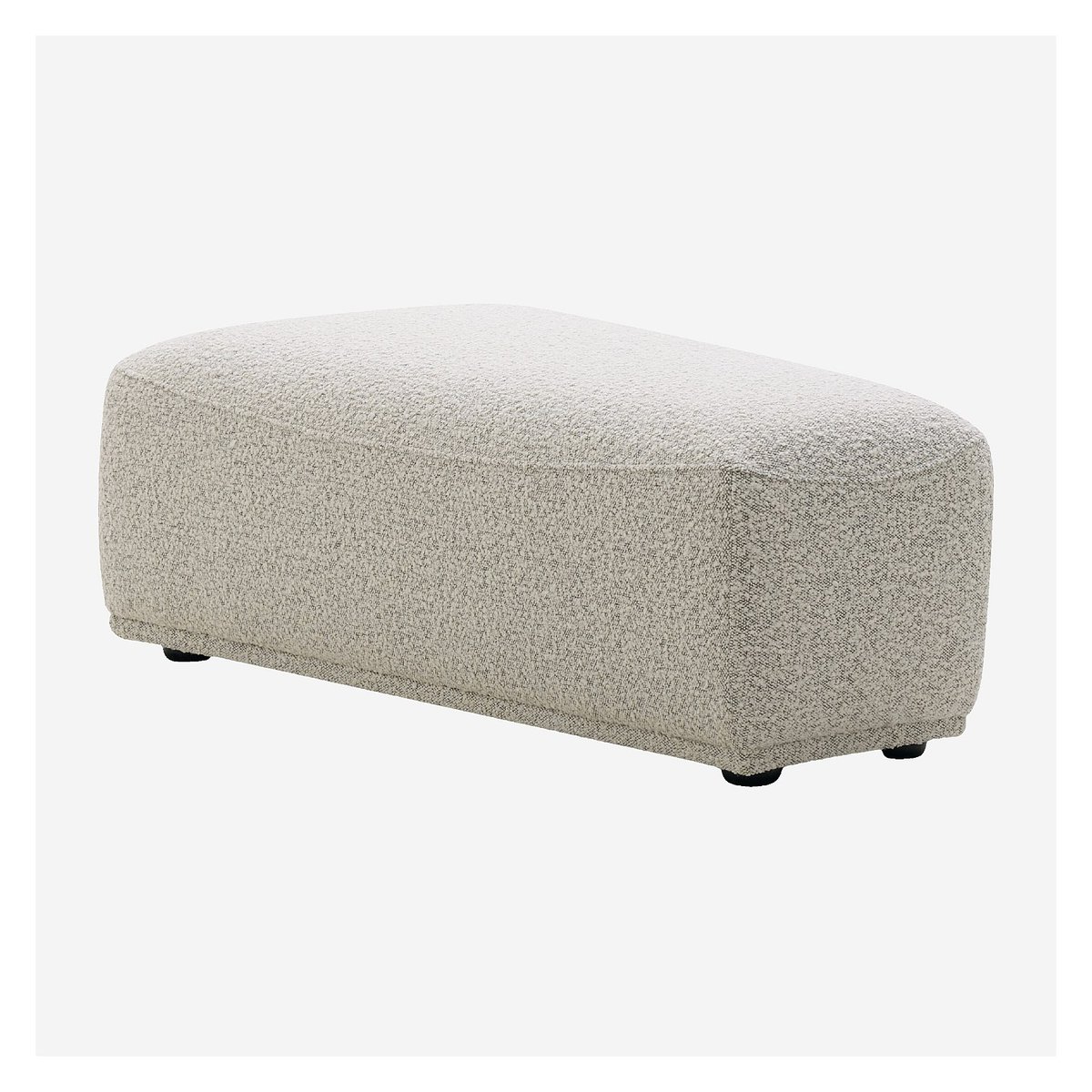 Repose-pieds trapèze en tissu bouclette RUDOLF gris, HABITAT