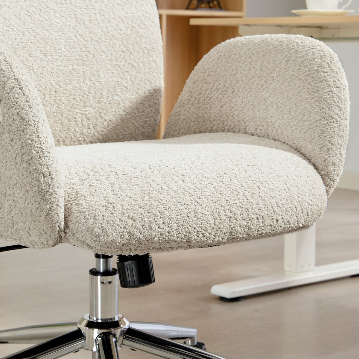Chaise de bureau Polyester Gris clair gris clair, HOMCOM