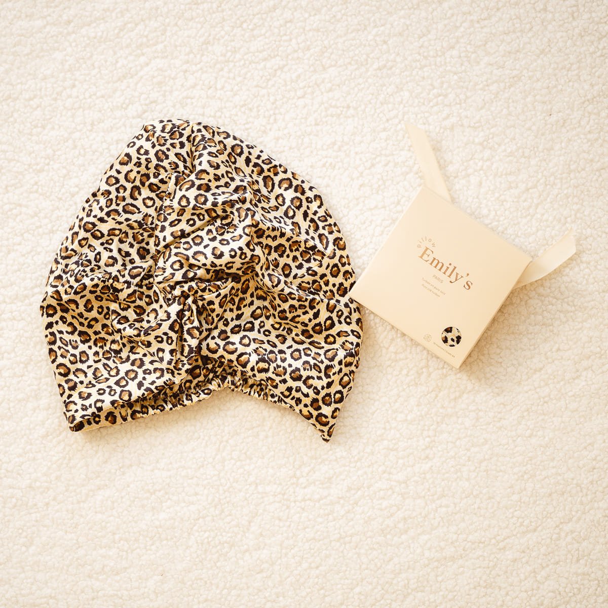 Turban 100% pure soie de mûrier leopard, EMILY'S PILLOW