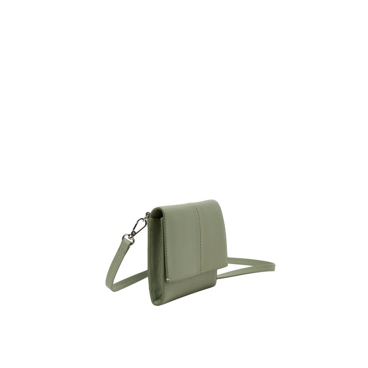 Sac à bandoulière 2en1 en cuir de vache finement grainé vert, MARC O'POLO