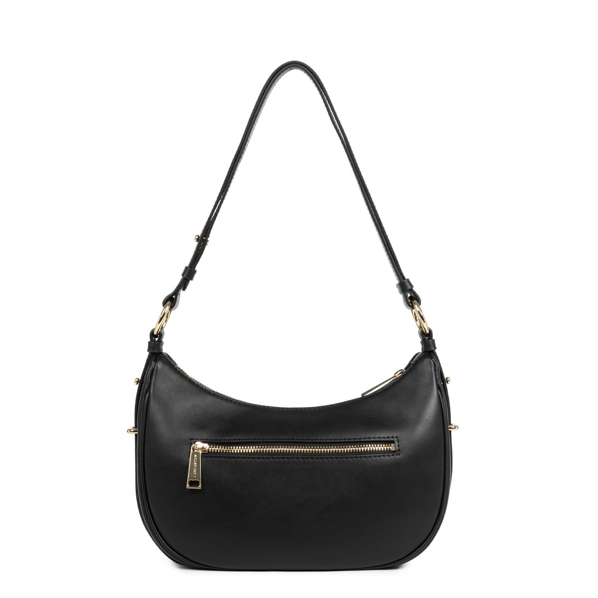 Sac besace zippé en cuir M, DONNA ARIA noir, LANCASTER