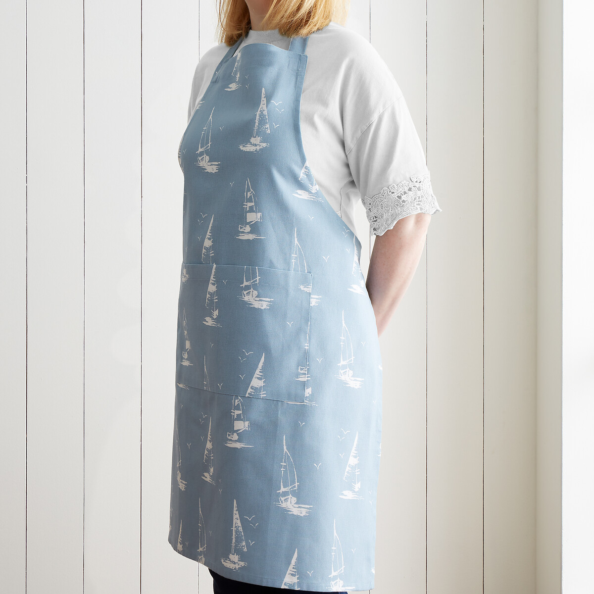 Salcombe Boats Cotton Kitchen Adult Apron blue, CATHERINE LANSFIELD