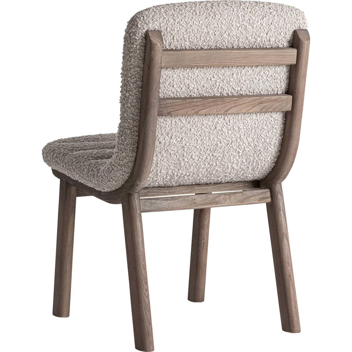 Chaise S.JACQUARD tissu bouclé lot de 2 beige et brun clair, RECOLLECTION