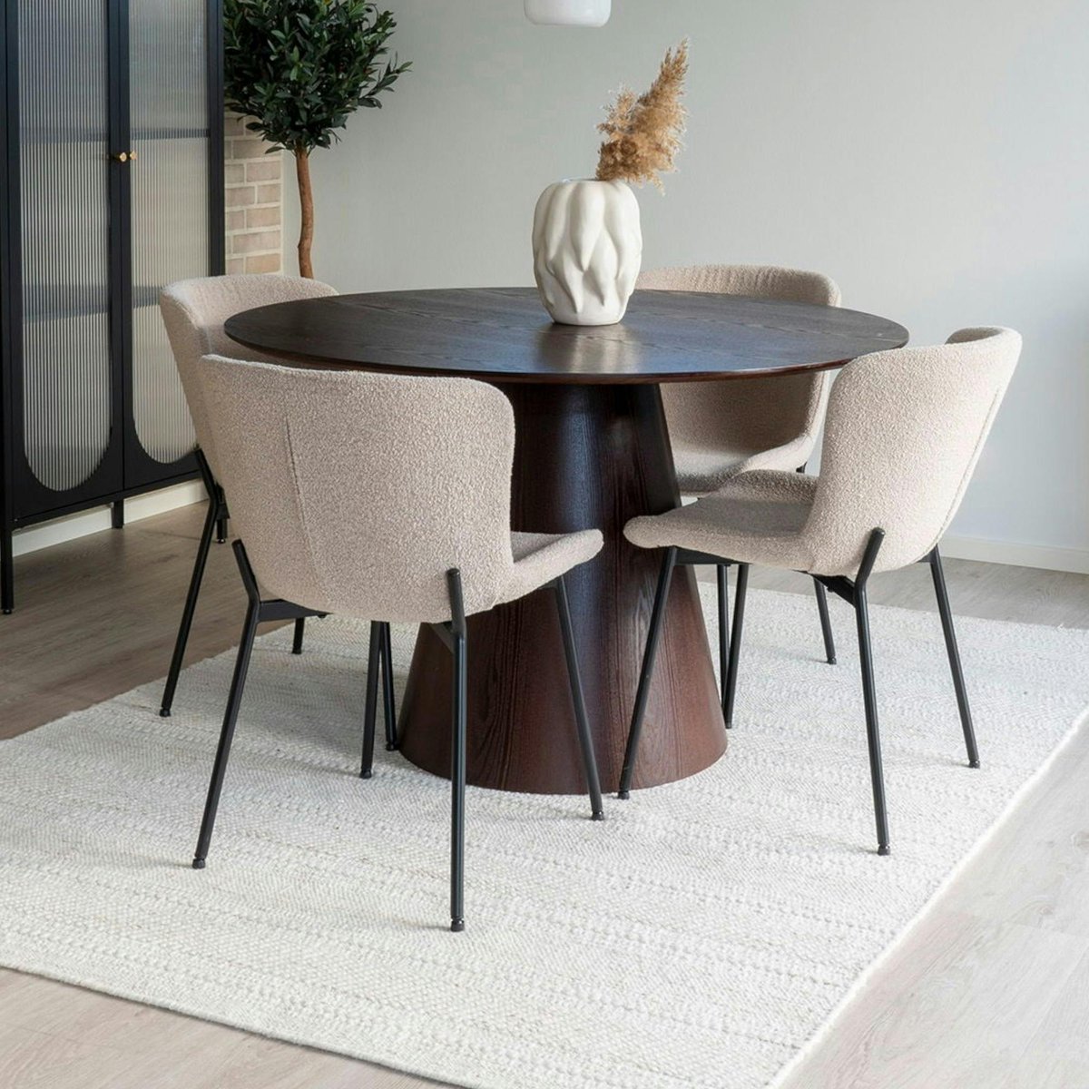 Chaise en bouclette (lot de 2) SAVONE beige, PIER IMPORT