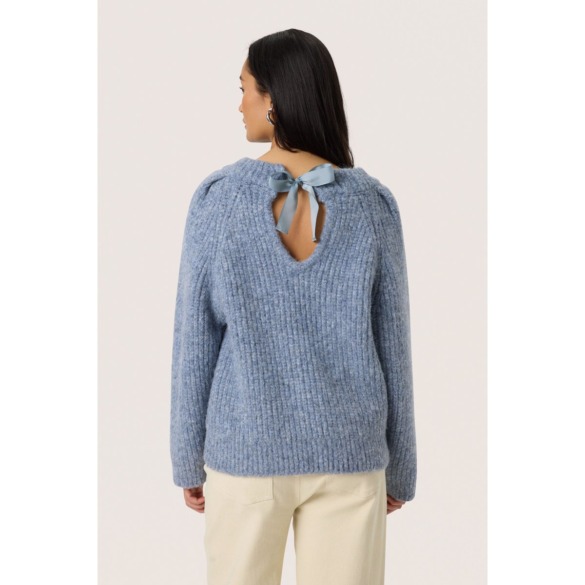 Pullover tricoté bleu bijou blue melange, SOAKED IN LUXURY
