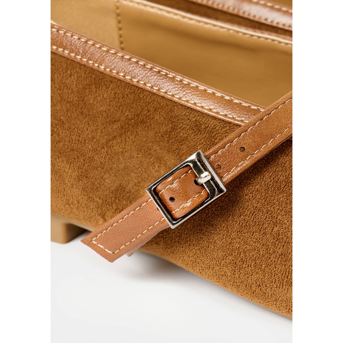 Ballerines en suédine camel cinnamon, LOLALIZA