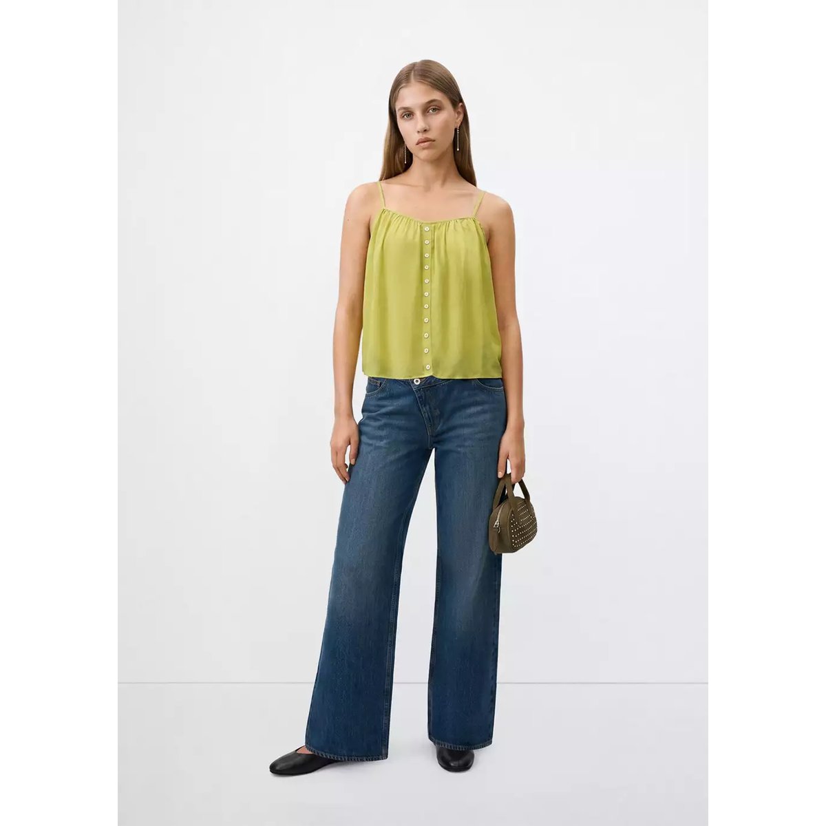 Débardeur avec boutons décoratifs citron vert, MANGO TEEN