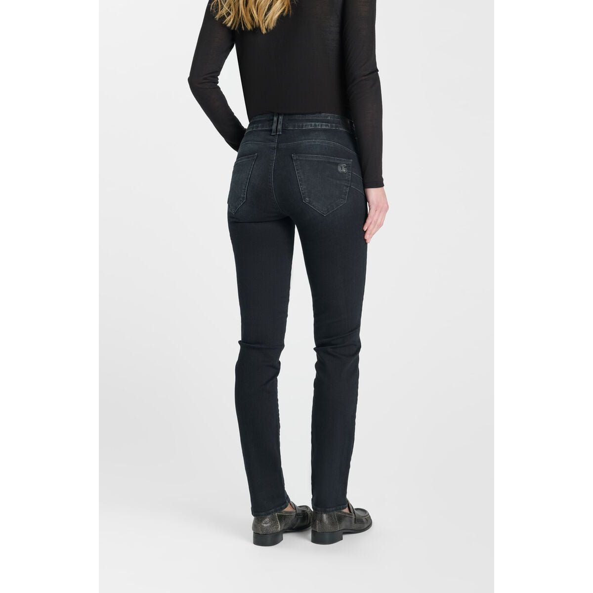 Jeans push-up droite taille haute PULP, longueur 34 blue / black, LE TEMPS DES CERISES