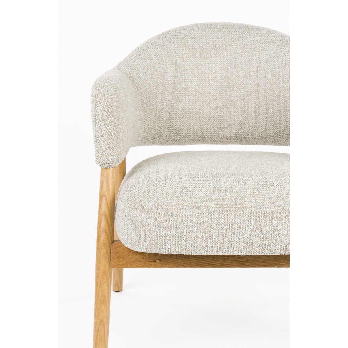 Fauteuil design en tissu, scandinave, INDY gris, BOITE A DESIGN