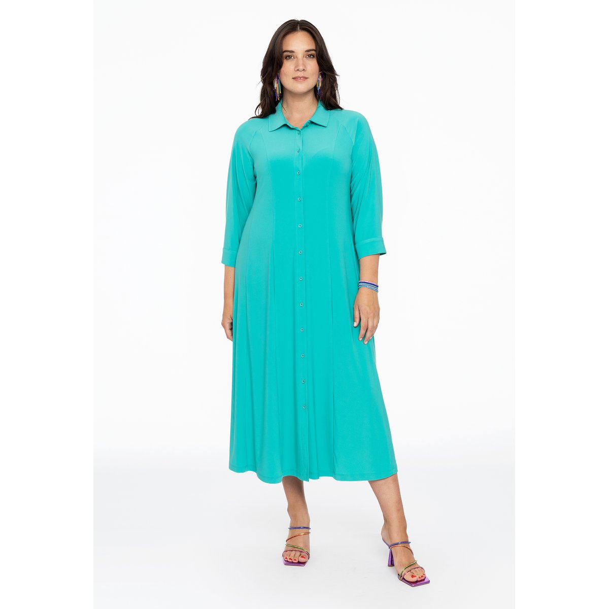 Robe Avec des boutons turquoise, YOEK