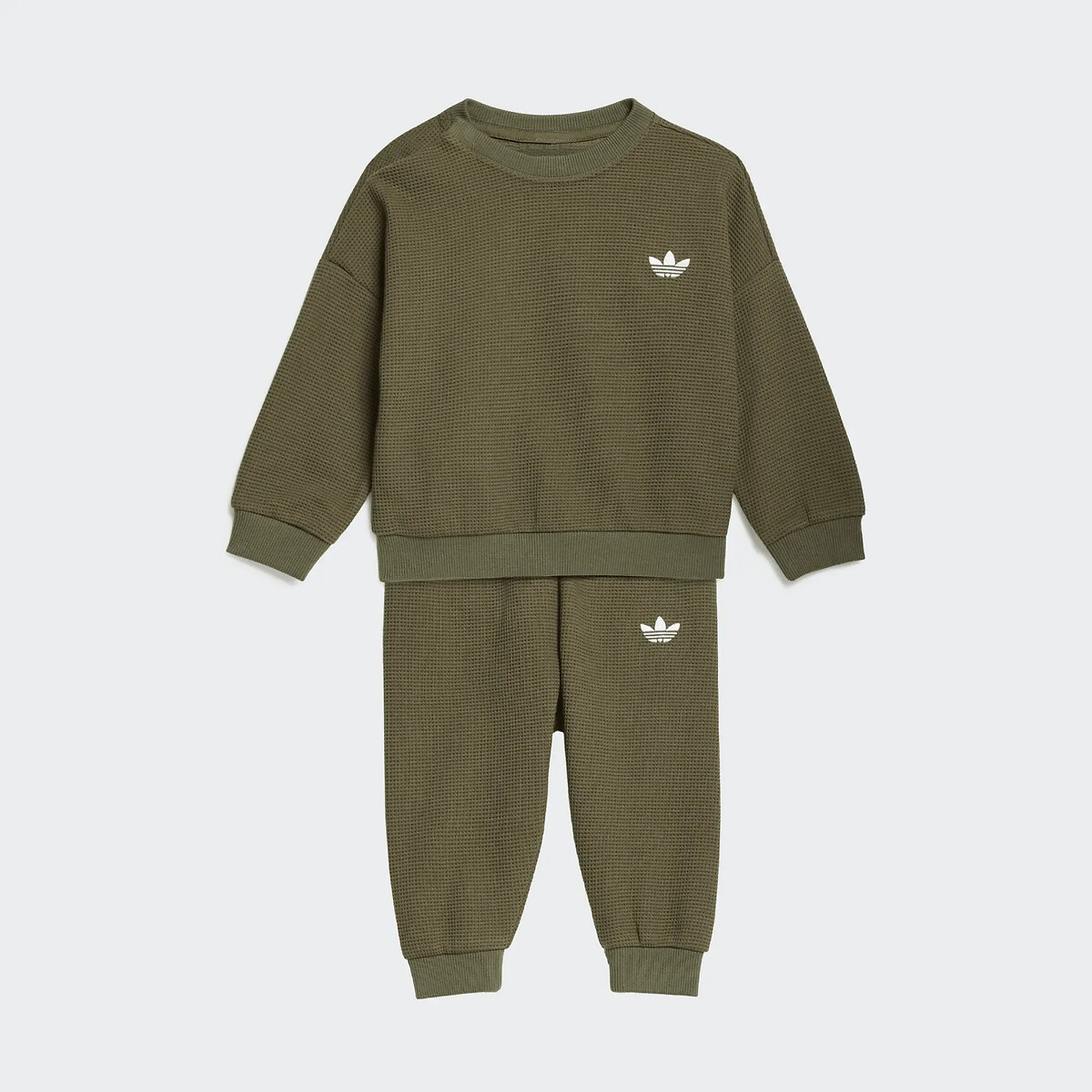 Conjunto de felpa gofrada caqui, adidas Originals