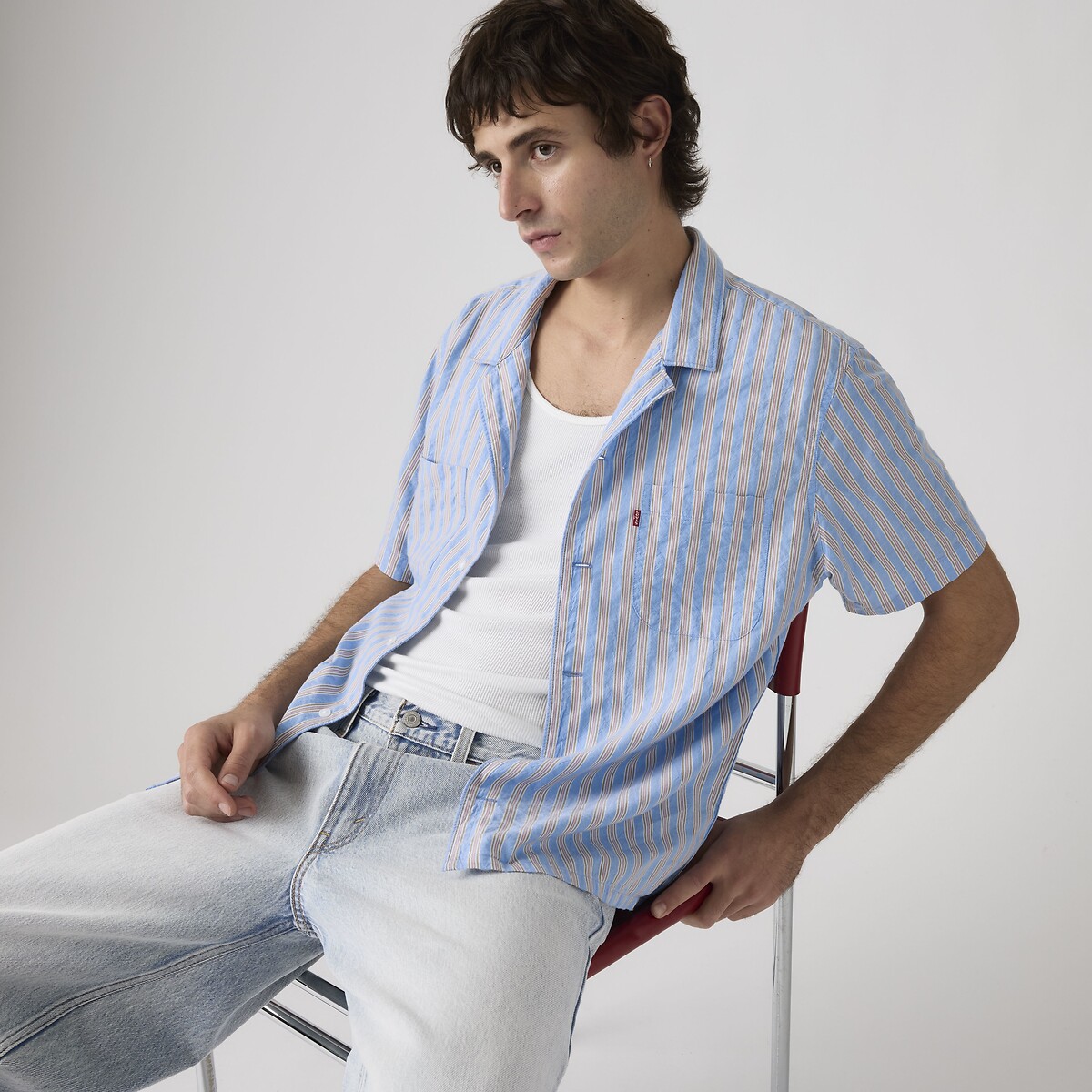 Camicia in seersucker blu, LEVI'S