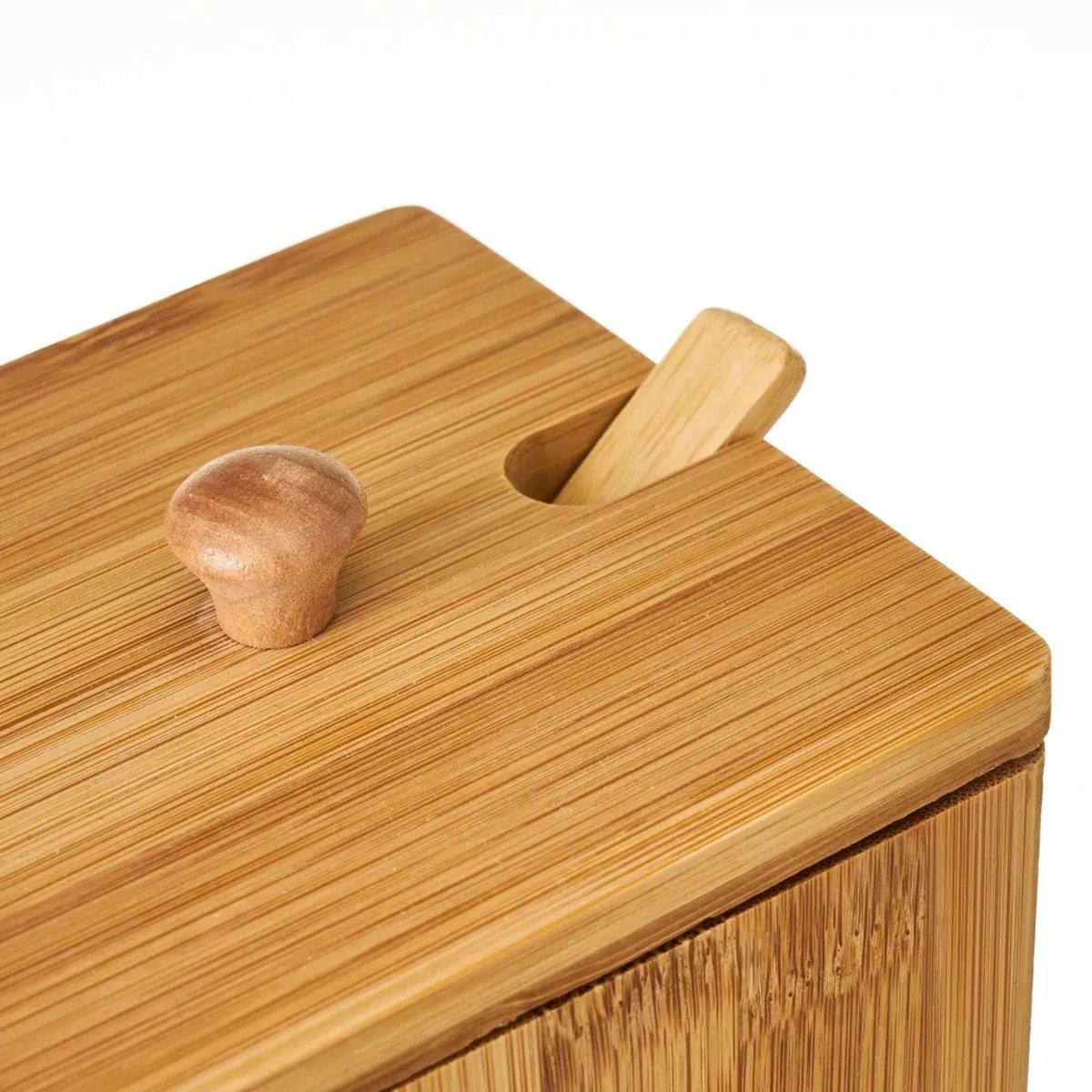 Pot à sucre ou sel en bambou 10x10x9.5cm bois, WADIGA
