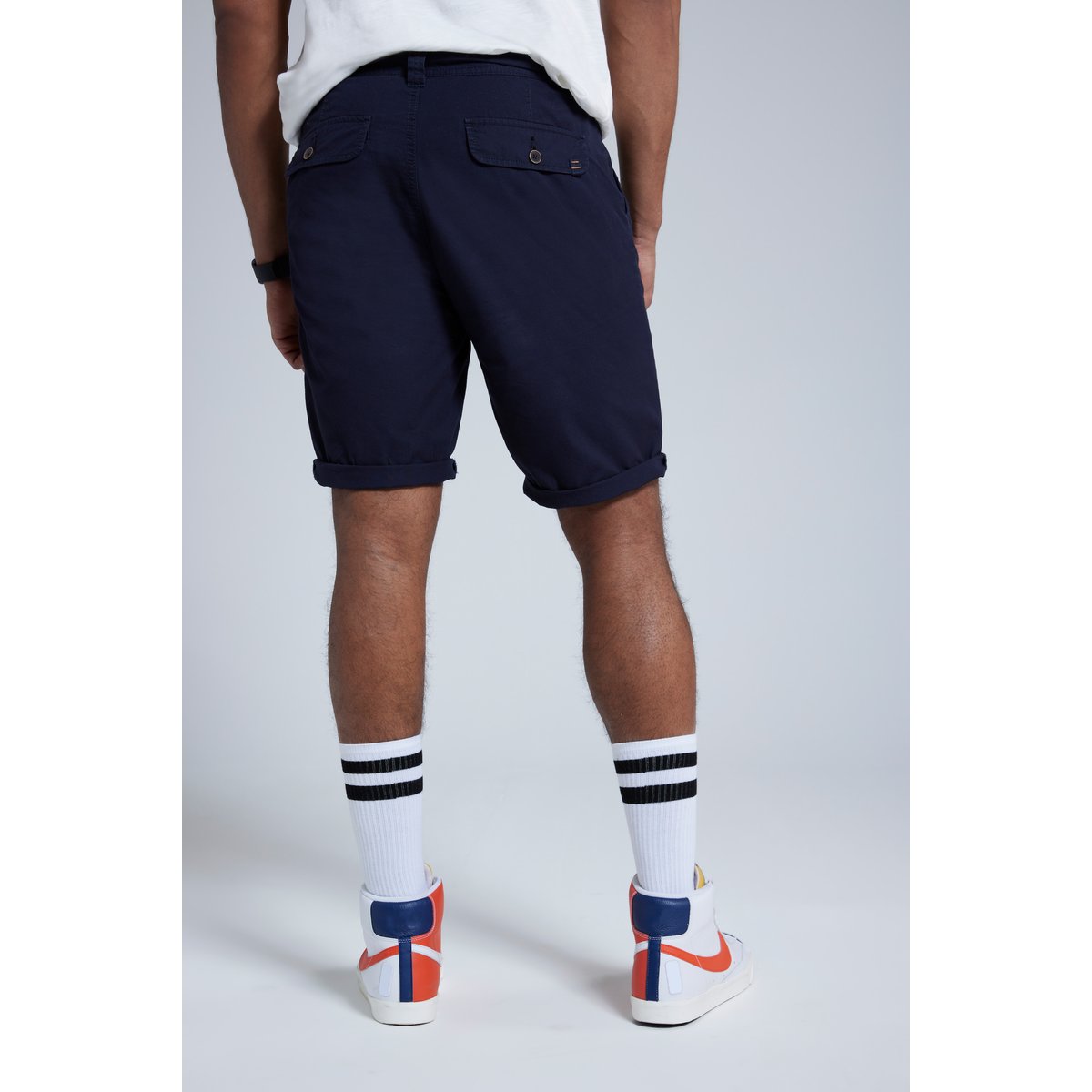 Bermuda chino, 4 poches marine foncé, STHUGE