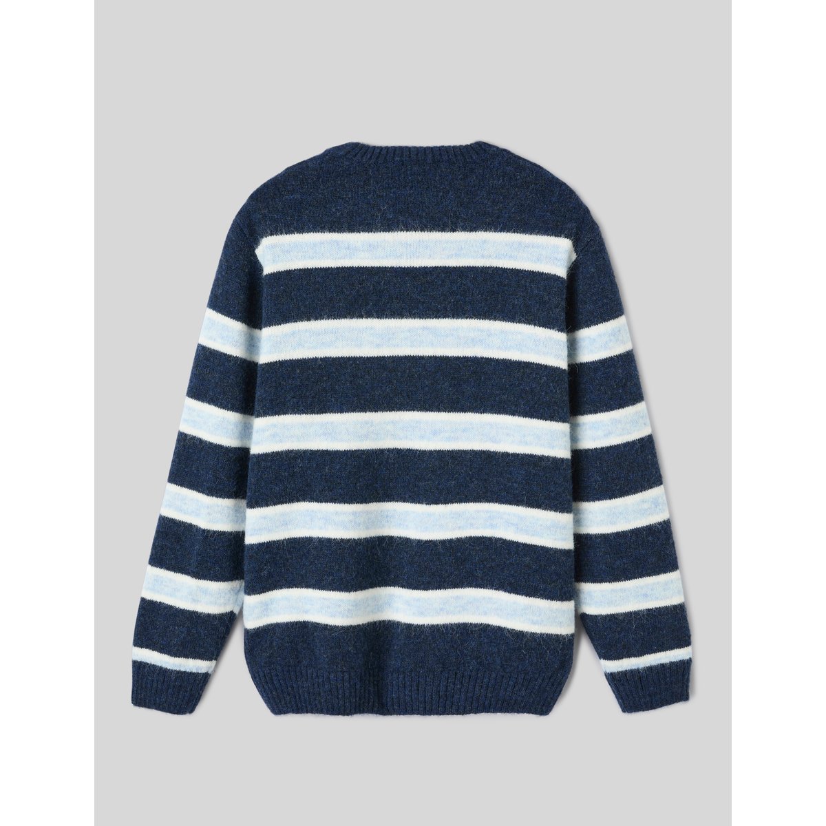 Pull rayé col rond bleu foncé, BZB