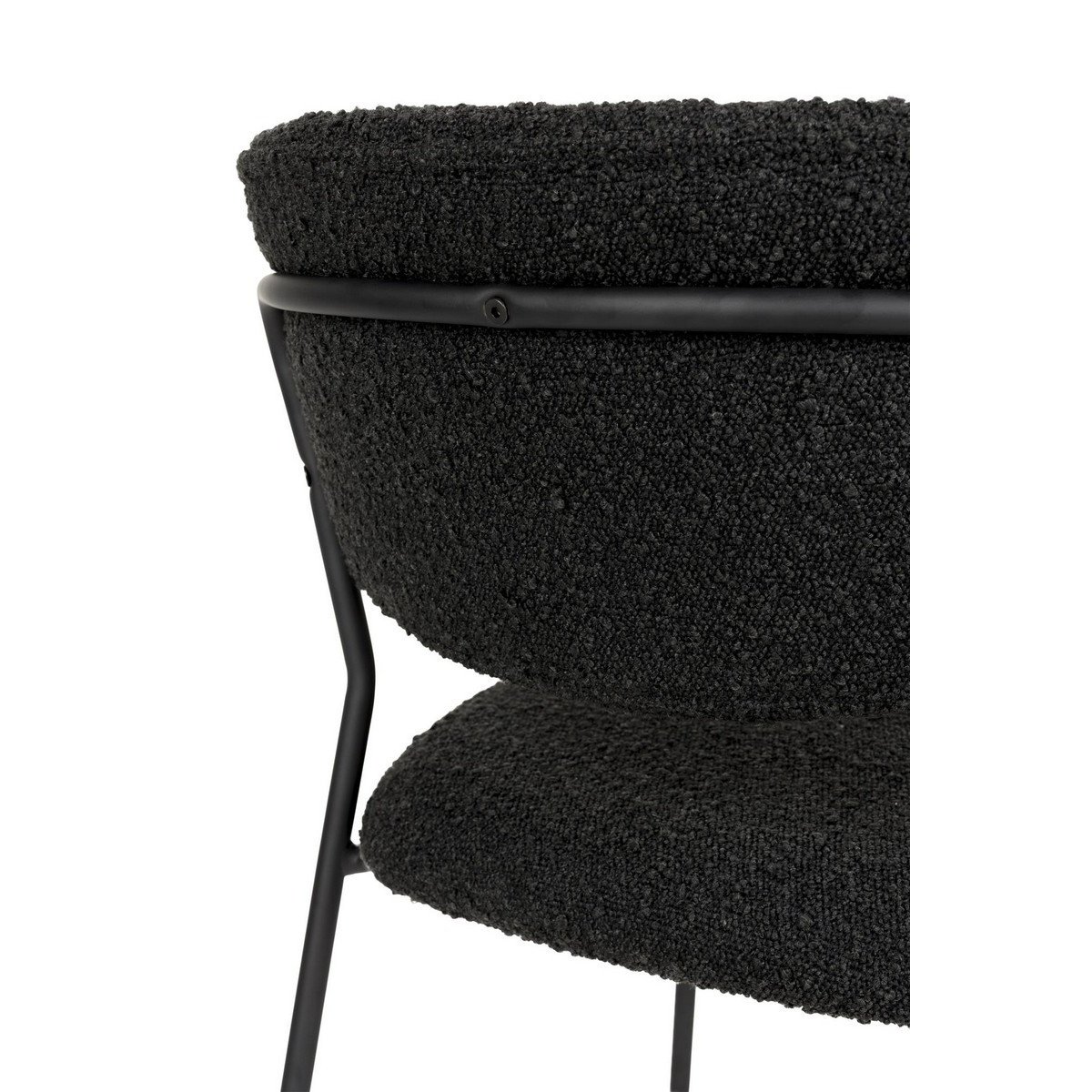 Lot de 2 chaises en tissu bouclé - noir, MATHI DESIGN