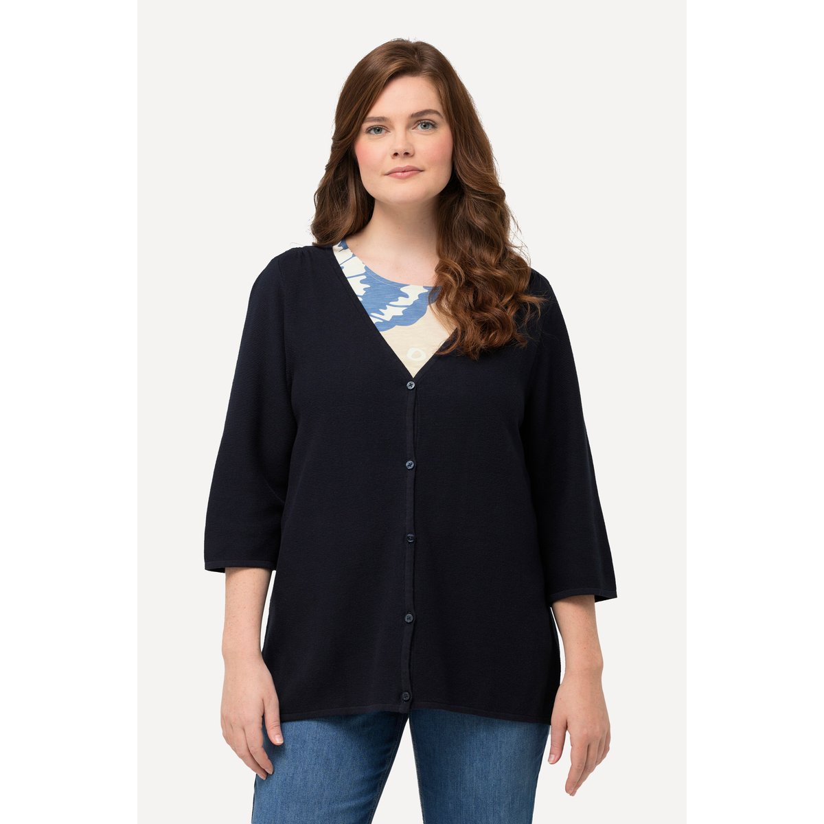 Cardigan en coton bio marine, ULLA POPKEN