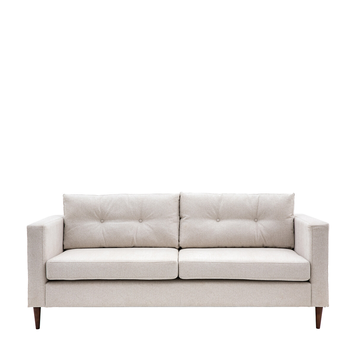 Marchfield Buttoned Soft Brushed 3 Seater Sofa with Dark Wood Legs grey, SO'HOME
