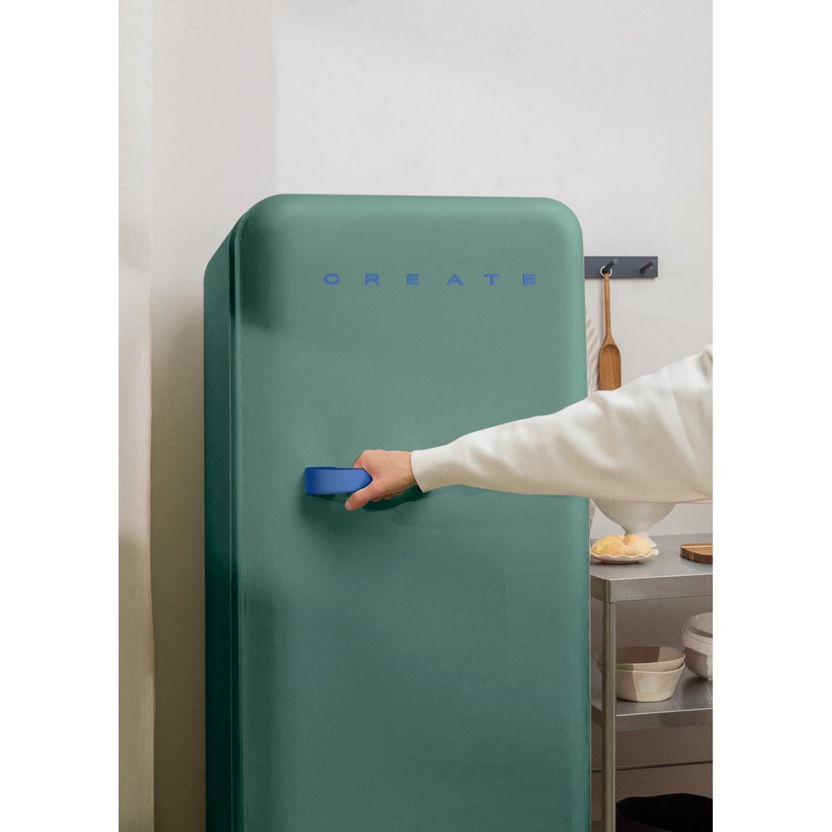 Réfrigérateur rétro FRIDGE RETRO 281L vert sauge/bleu cobalt, CREATE