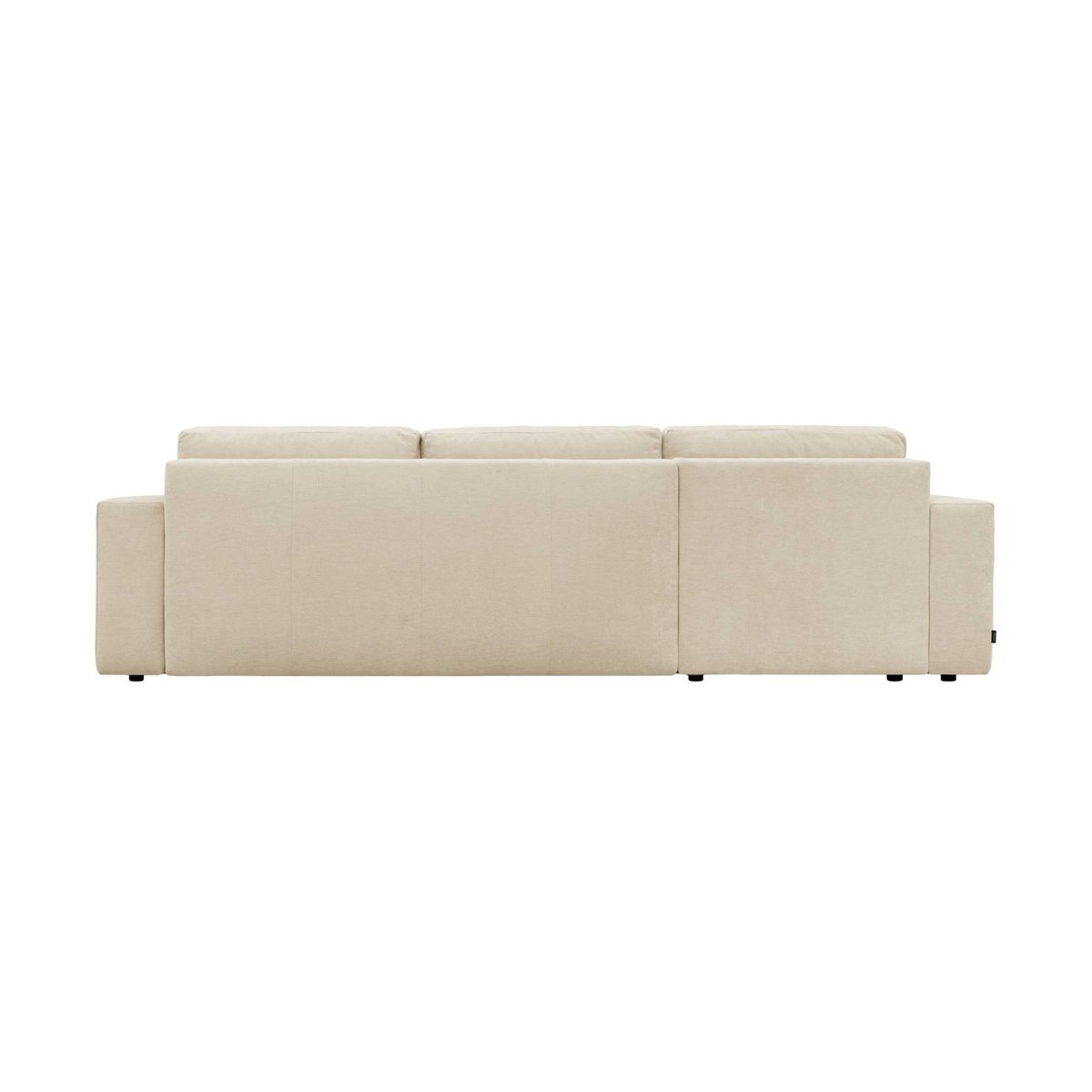 Canapé d'angle convertible réversible 3 places tissu chenille avec coffre THEO beige, SWEEEK