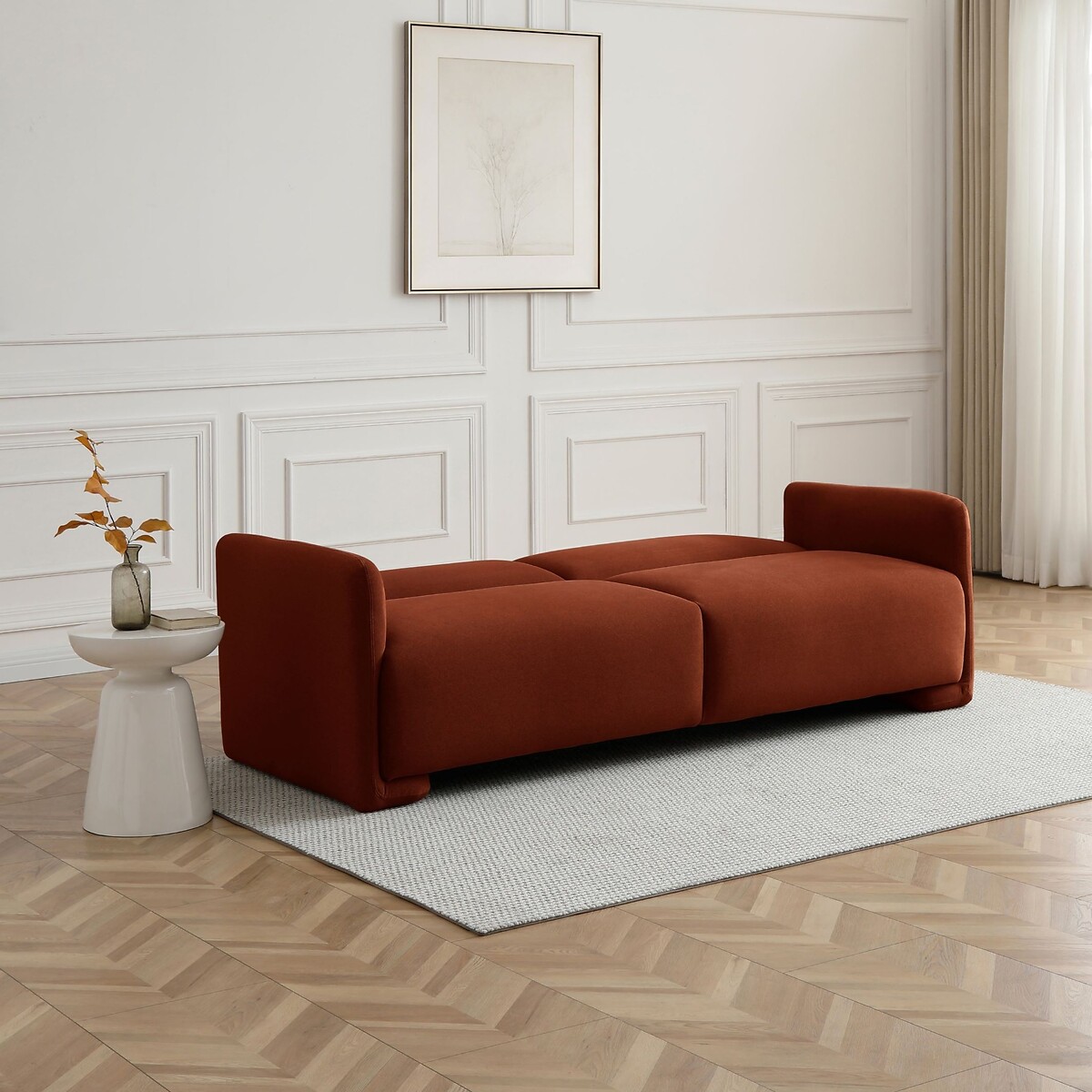 Marley Curved Velvet Sofabed burnt orange, ÉDITÉ