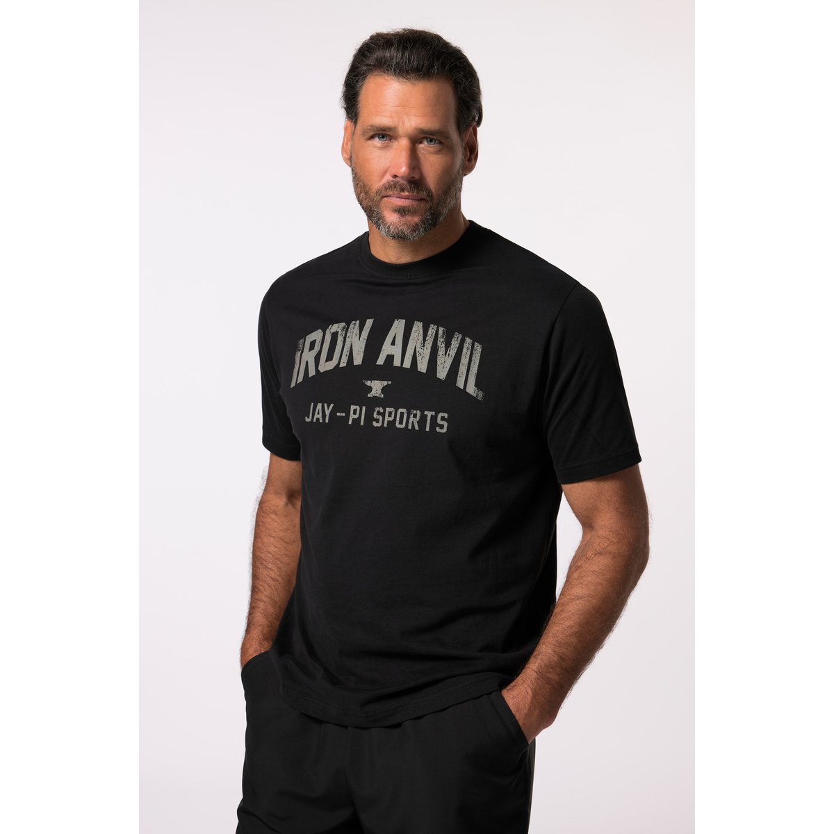 T-shirt Iron Anvil, collection Fitness noir, JP1880