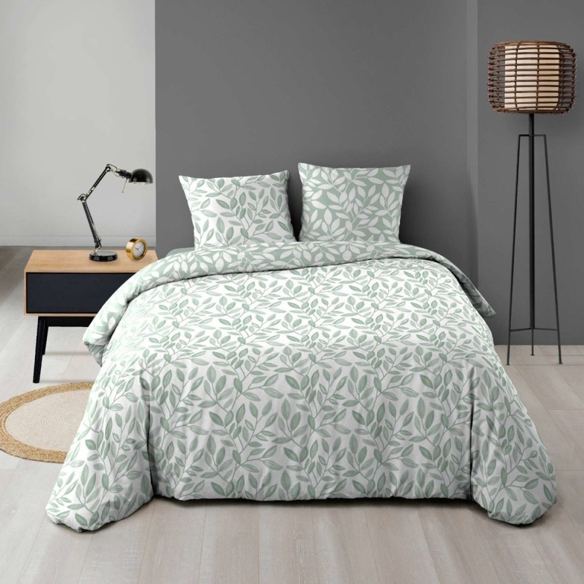 Housse de couette 240x220 + 2 taies imprimées SEQUOIA vert, DECORATIE