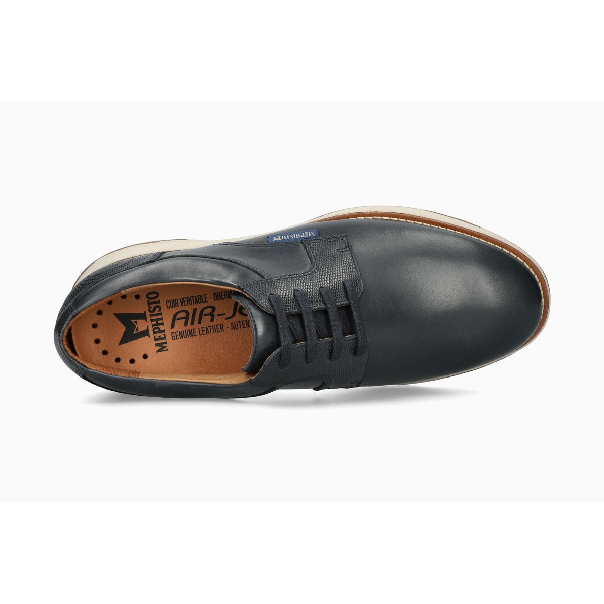 Mocassins en cuir RAY bleu foncé p5150202, MEPHISTO