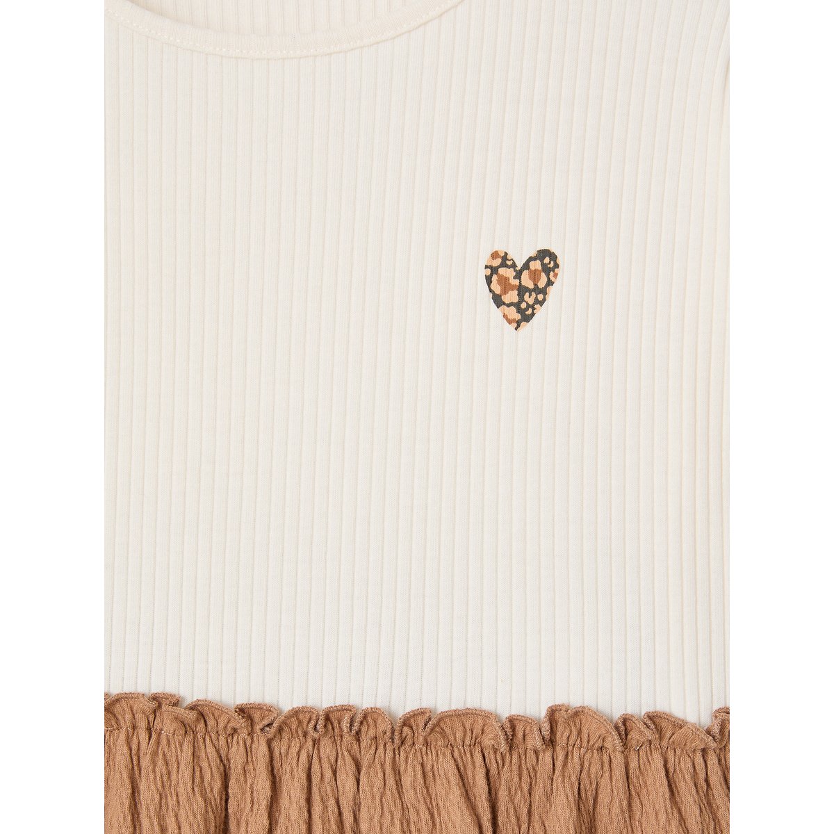Robe 2 en 1 manches longues camel, VERTBAUDET