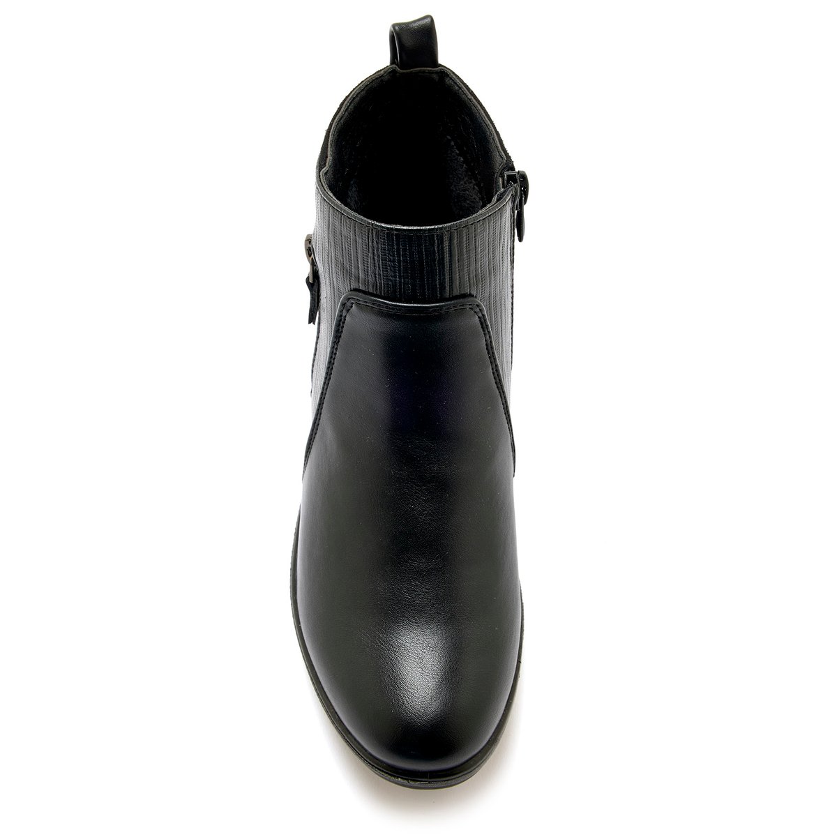 Boots compensées fourrées 2 zips noir, PEDICONFORT